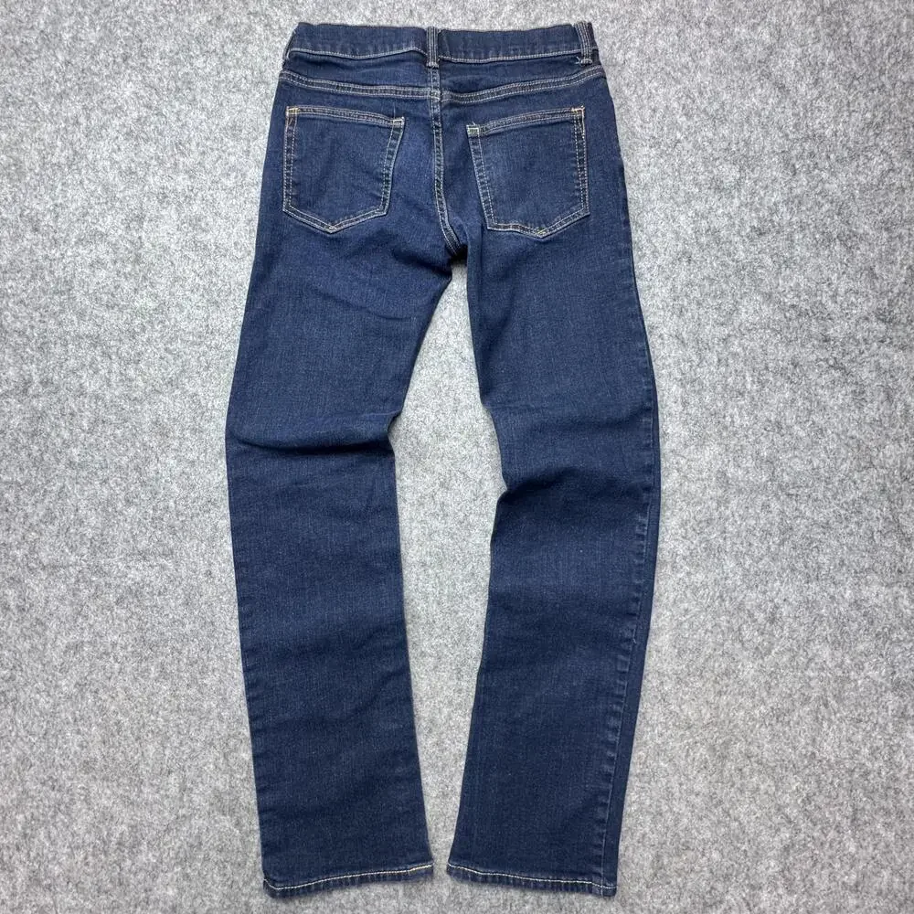 Gap Jeans Youth 16 Blue Stretch Straight Adjustable Waist Dark Wash Denim